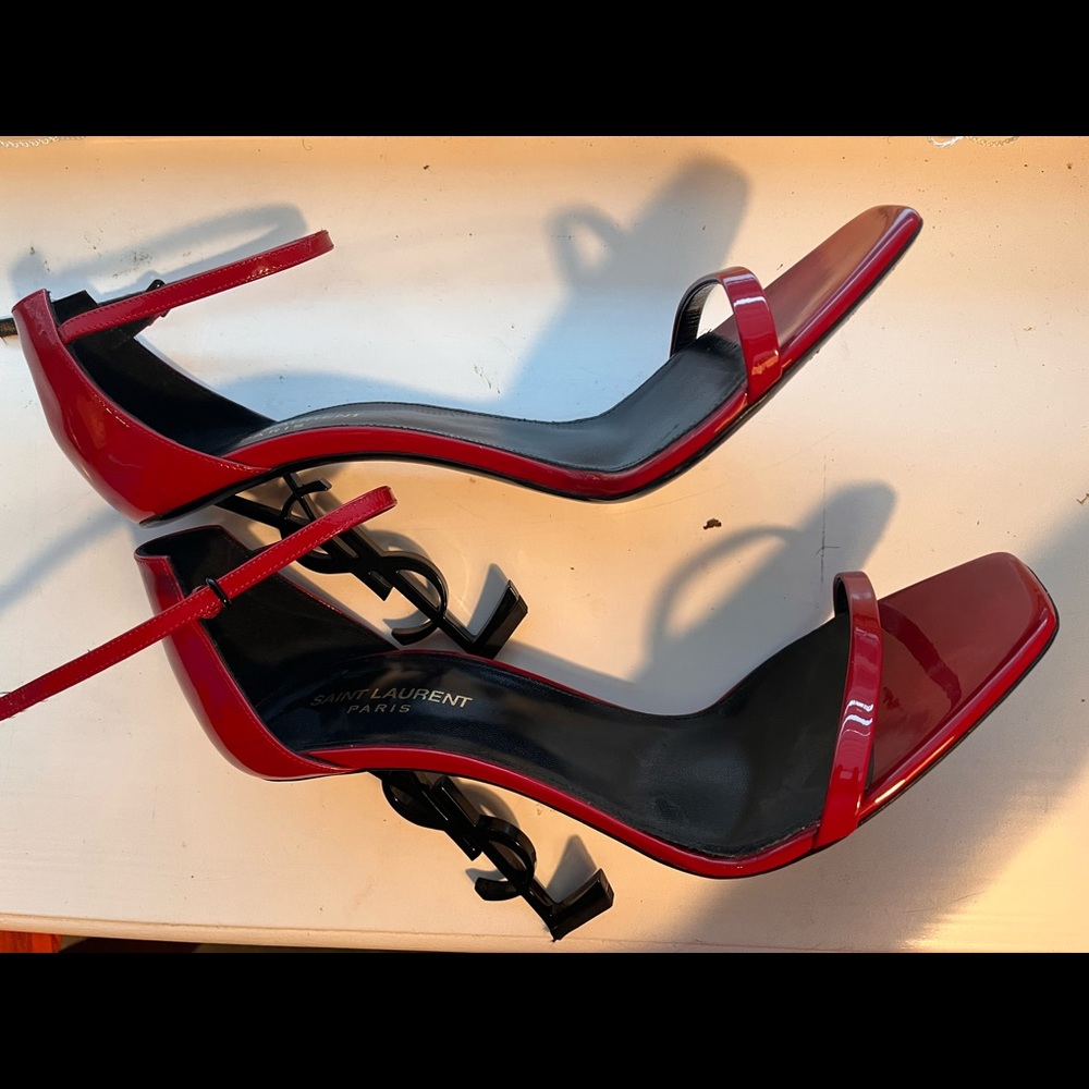 Saint Laurent Opyum sandal in red patent leather size 41